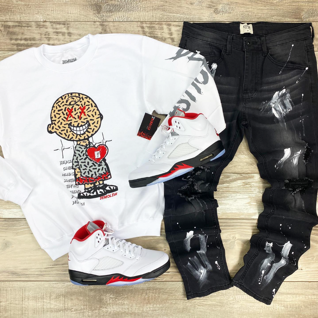 Charlie Puzzled Crew (White/Grey) /D13