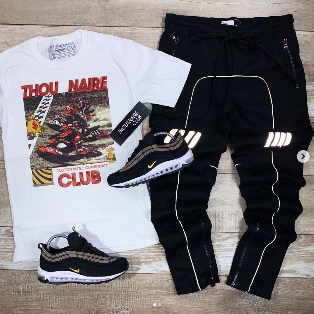 Jet Ski Race Tee (White/Red/Black) / D11