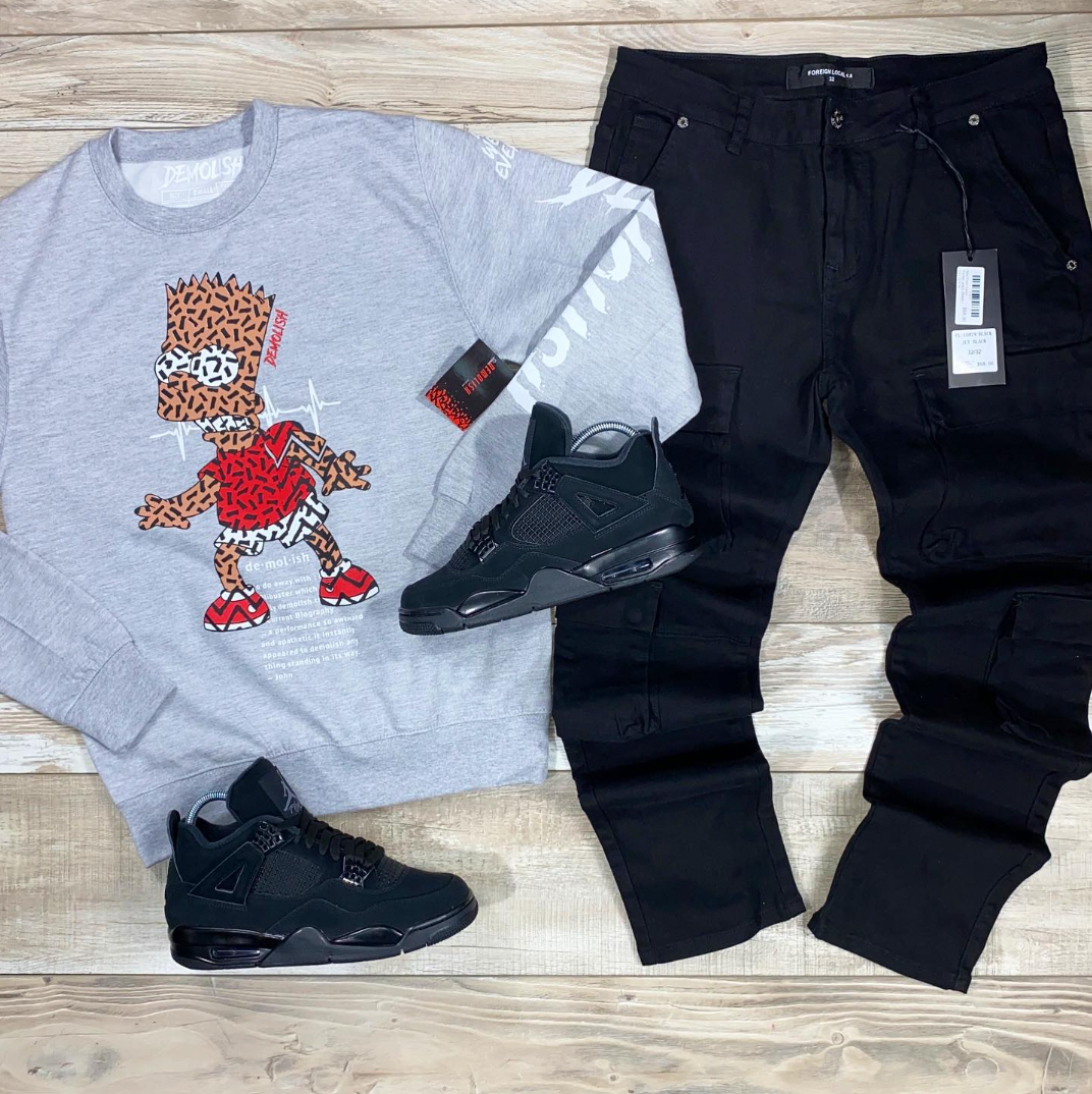 Bart Puzzled Crew (Grey)