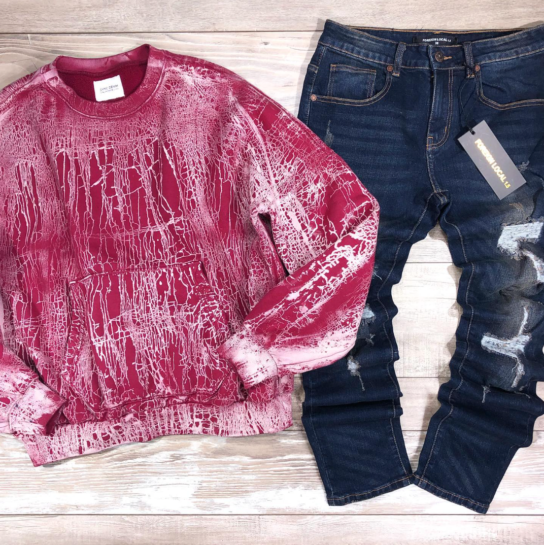 Mud Crack Crew Neck (Red) / SU17