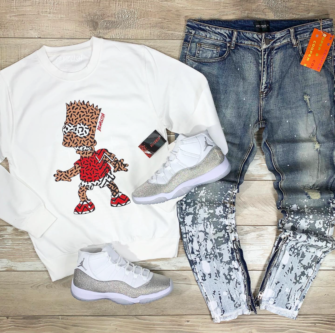Bart Puzzled Crew (White) /D15