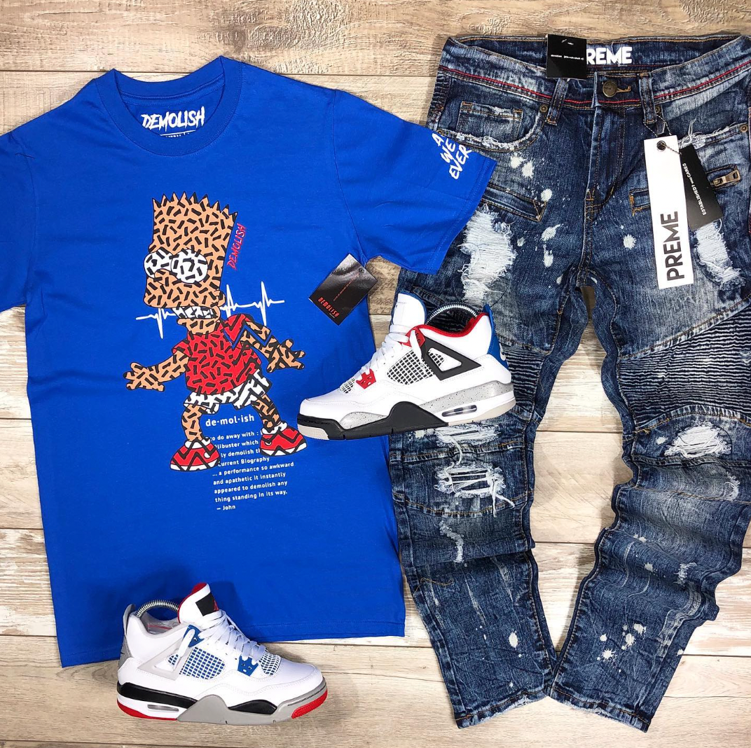 Bart Puzzled Tee (Royal) /D12