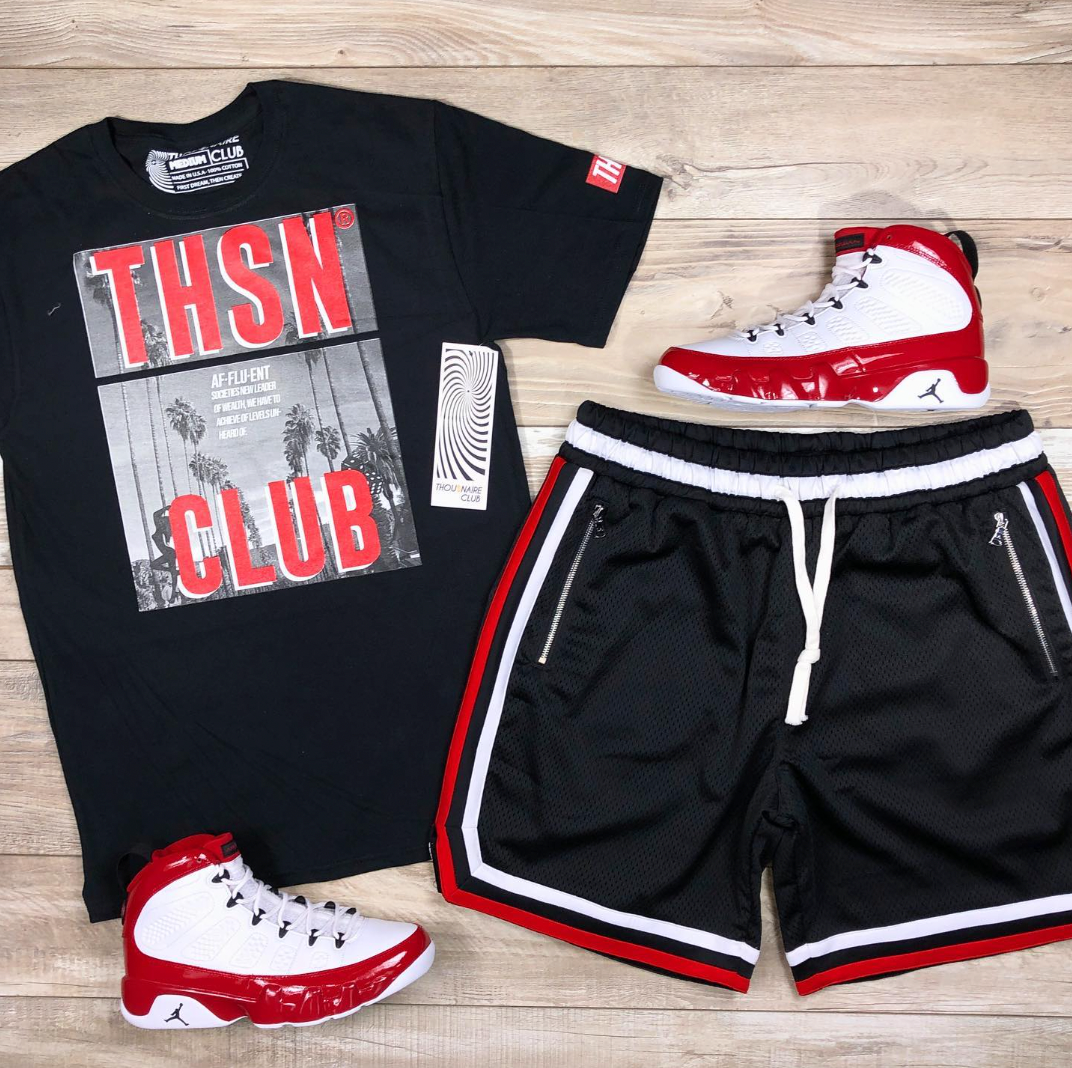 THSN Red Palm Tee (Black)/D14