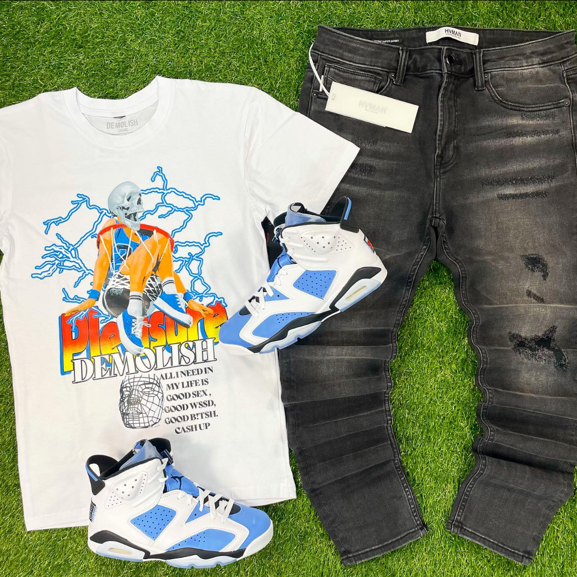 Pleasure Hoops Tee (White) /D2