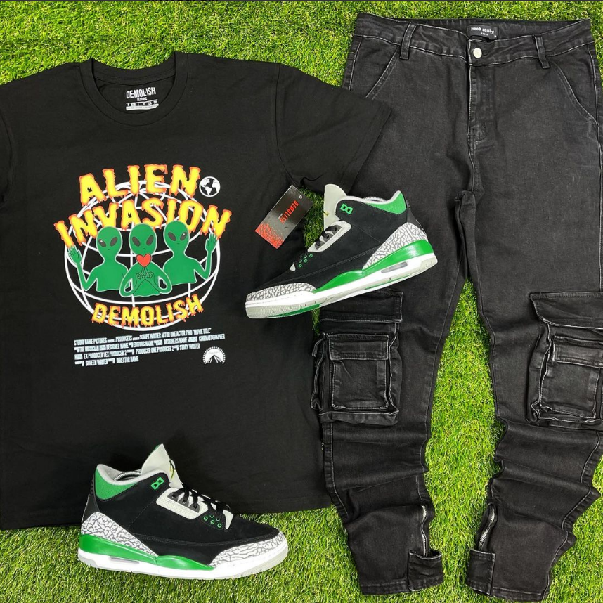 Alien Invasion Tee (Black/Pine Green) /D12
