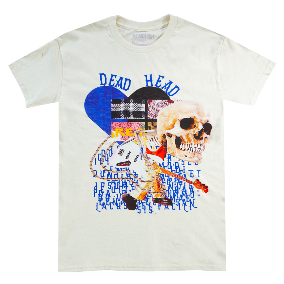 Dead Head Tee (Natural/Royal Blue) /D15