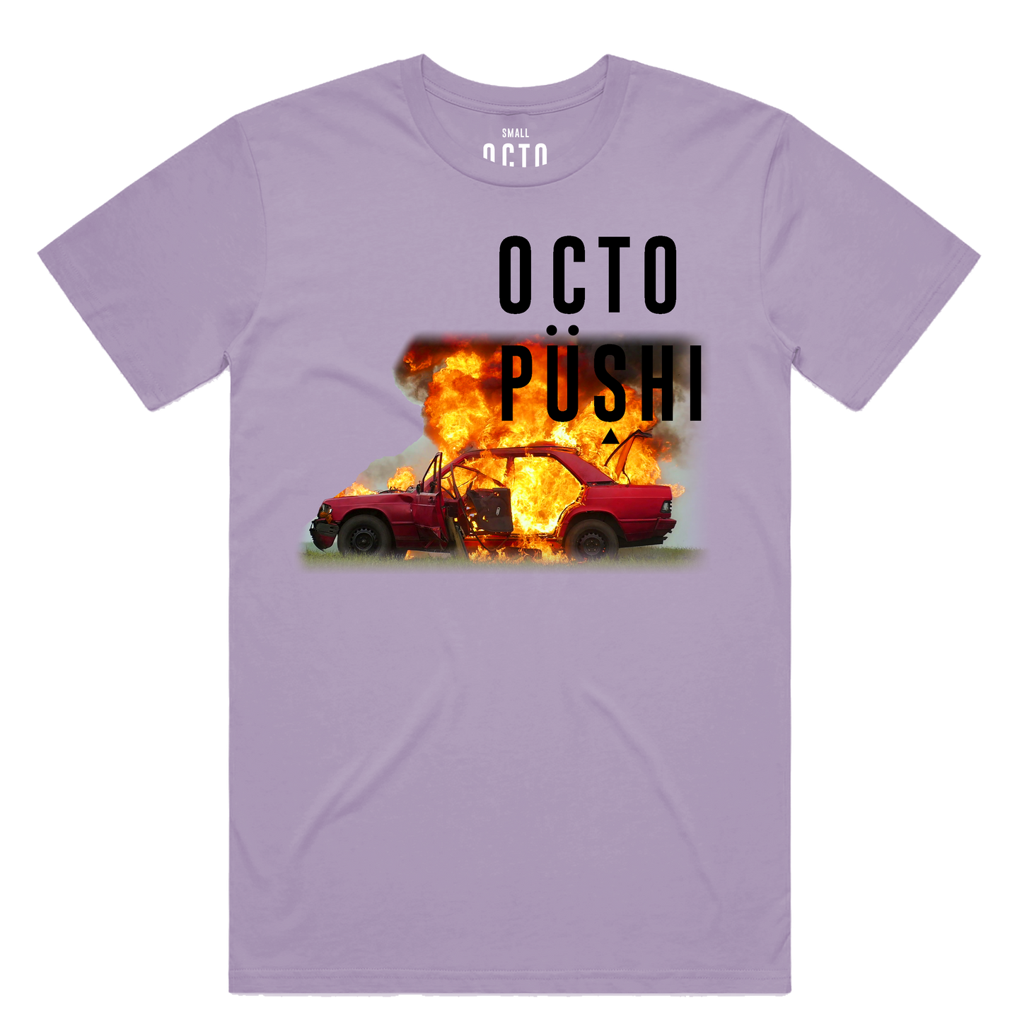 Burning Car Tee (Lavender) /D10