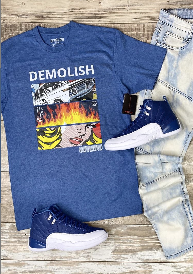 Demolish Pop Art Tee (Denim Blue) /D4