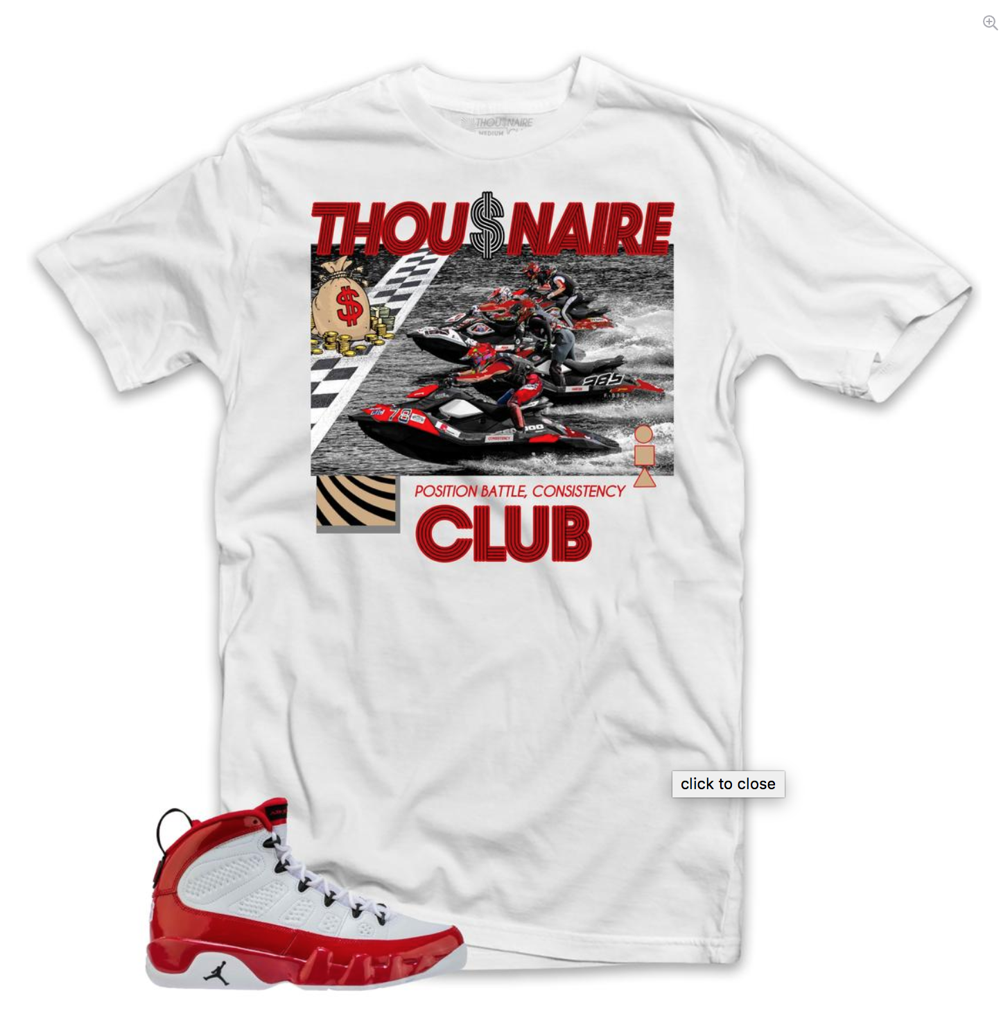 Jet Ski Race Tee (White/Red/Black) / D11