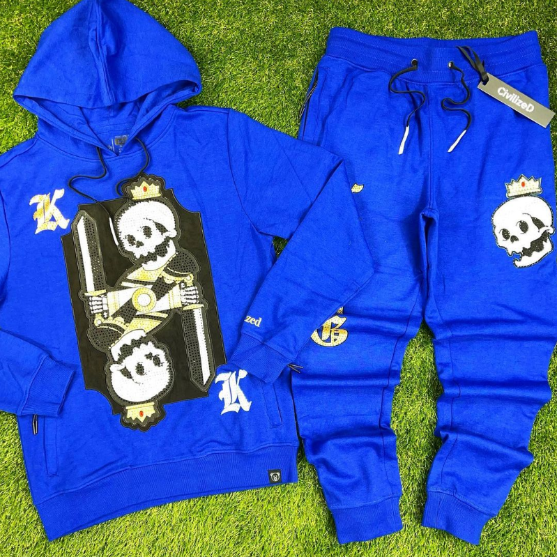 Civilized King Hoodie Set (Royal) /SU17