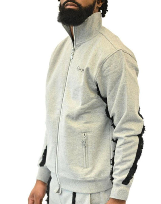 Si Tu Veux Grey Zip Up Sweatsuit Set