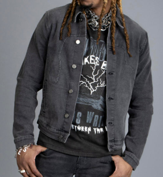 Black Wash Denim Jacket