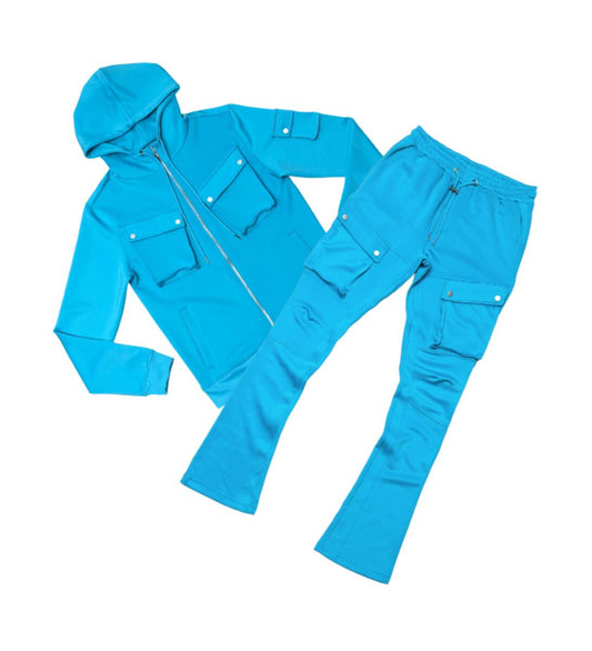 SKY TRICOT HOODIE SET