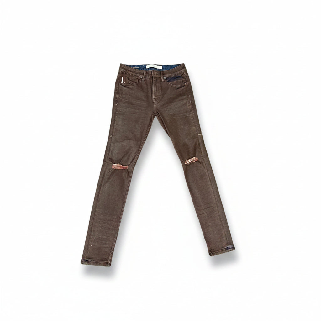Brown wax jeans