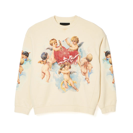 WINTER WHITE NOVELTY FLEECE CREW SWEATSHIRT