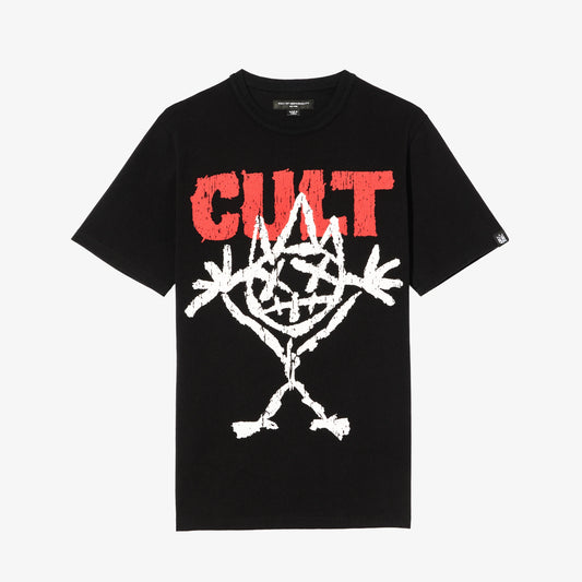 BLACK HEAVY WEIGHT CREW NECK "ILLUSION" TEE