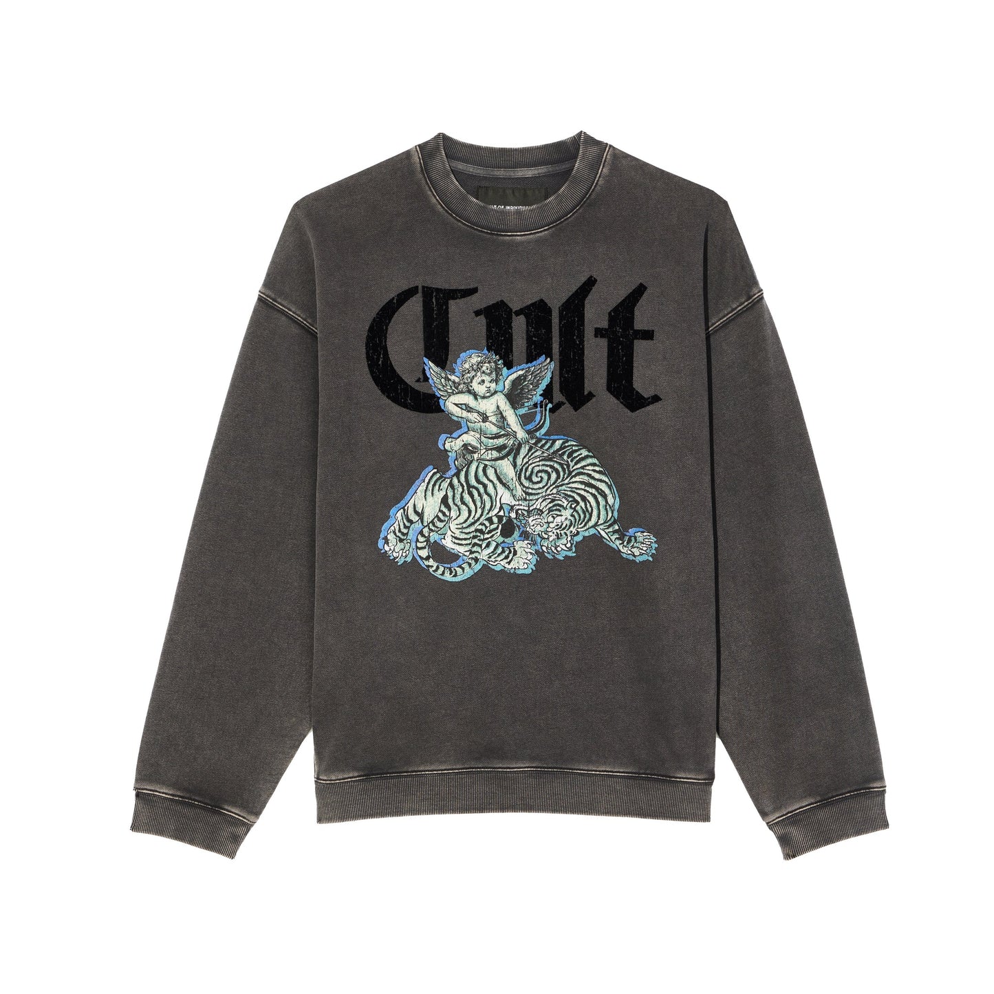 Cult's Novelty Fleece Crew Sweatshirt in Vintage Charcoal