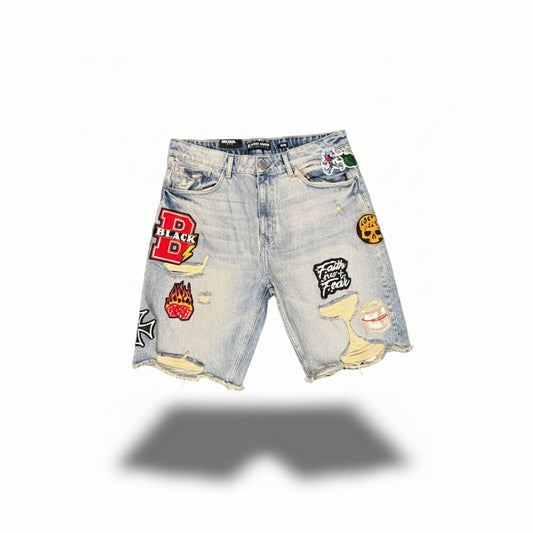 BL3 Graphic denim shorts