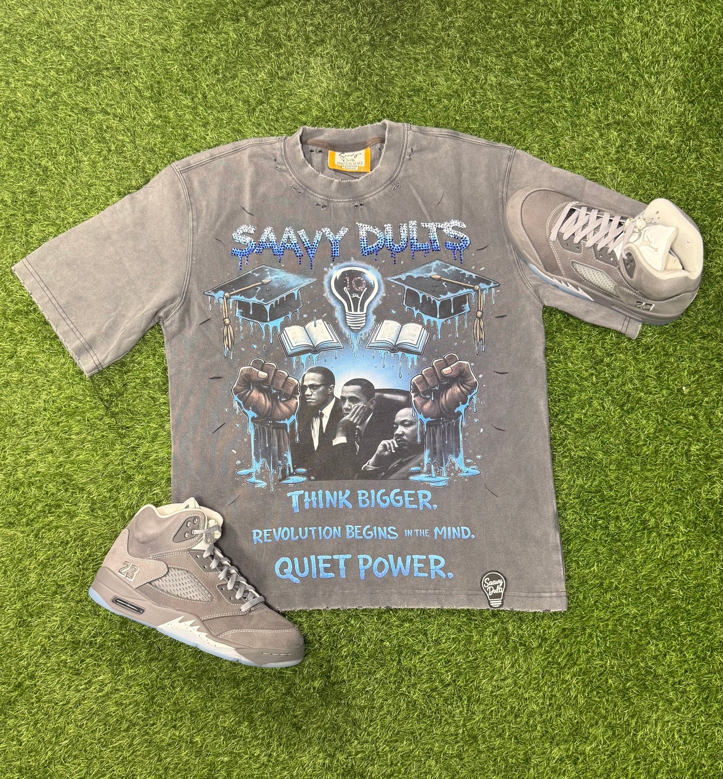 Power Grey Acid Wash Tshirt