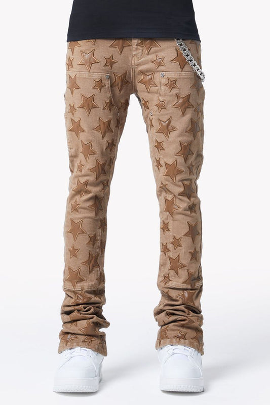 GUAPI Oak Brown Stars Denim Jeans