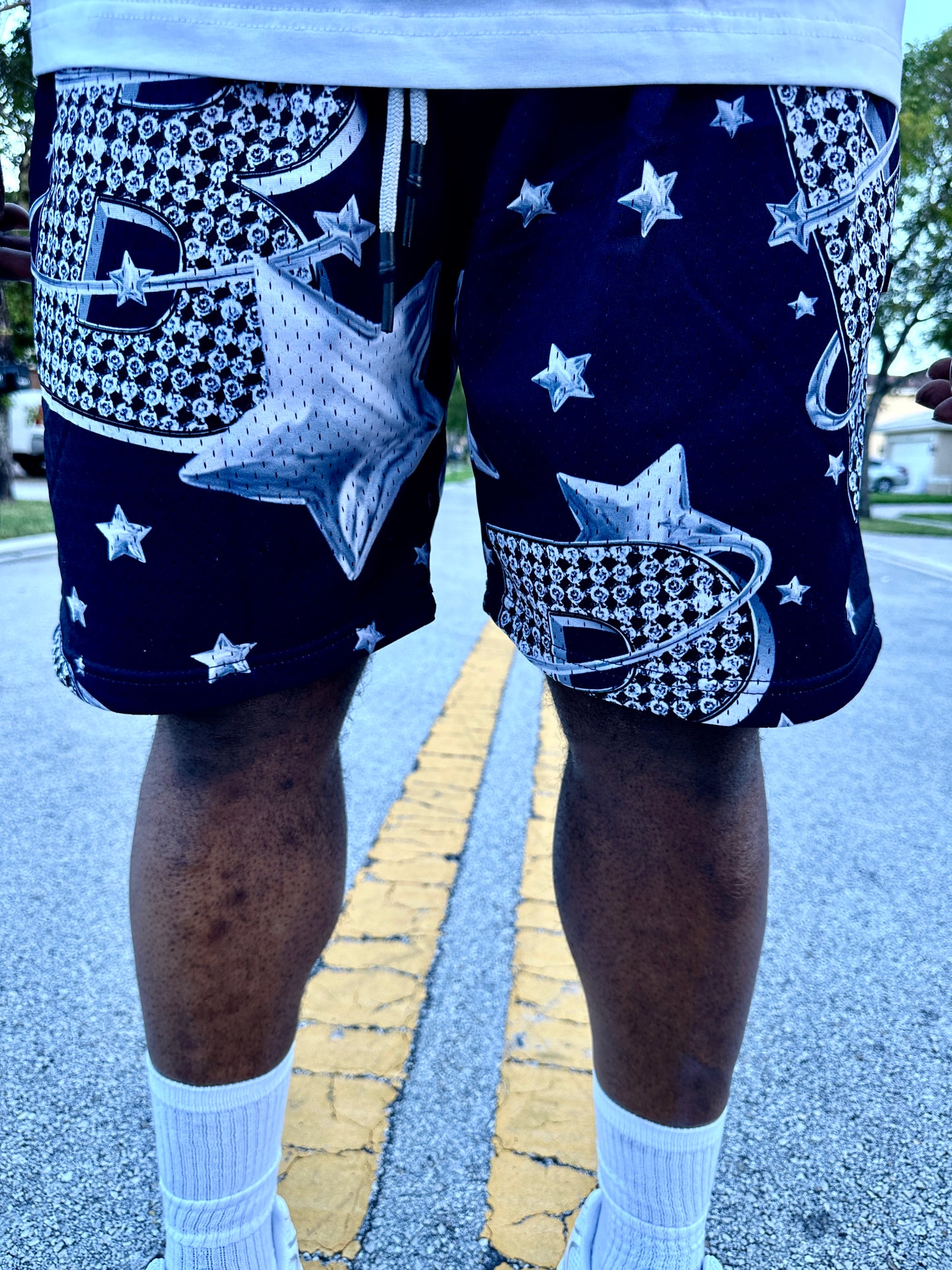 Bandits star navy shorts f3