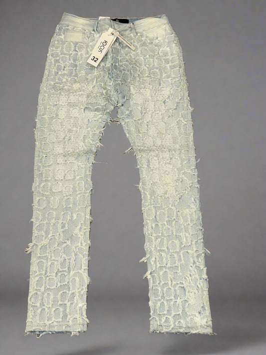 Focus/ Stone Washed Light Denim with Rhinestones #5248