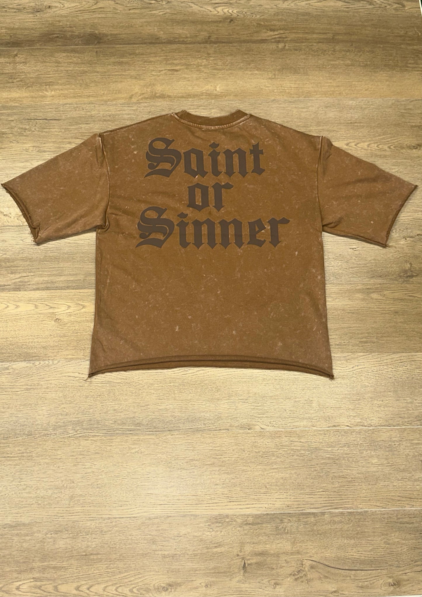 B&M-Brown Saint Crop Top