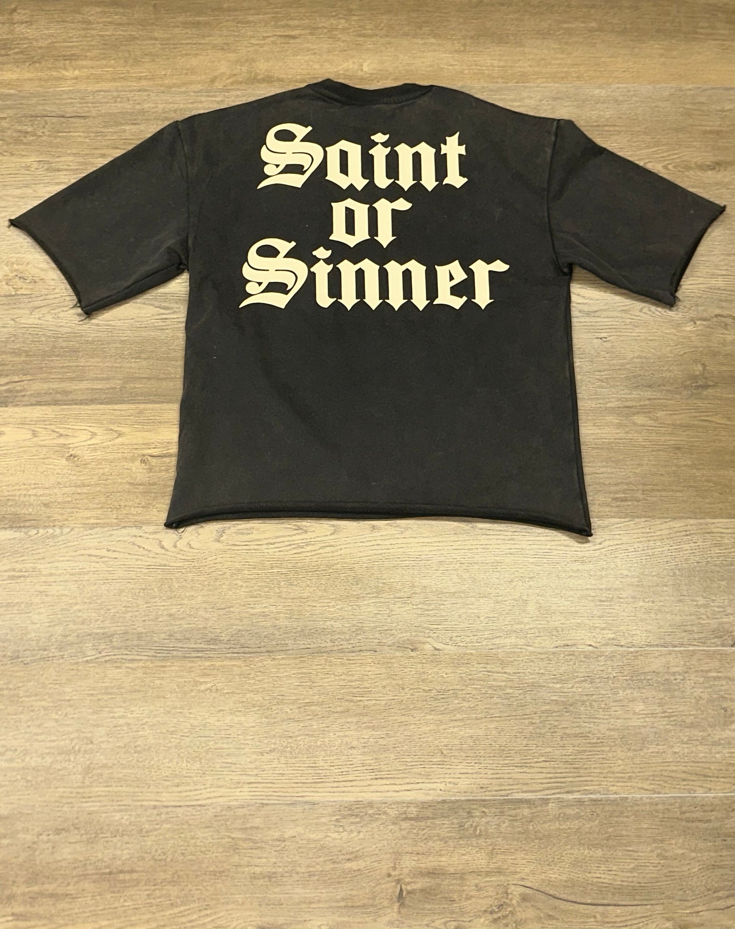 B&M-Black Washed Saint Crop Top