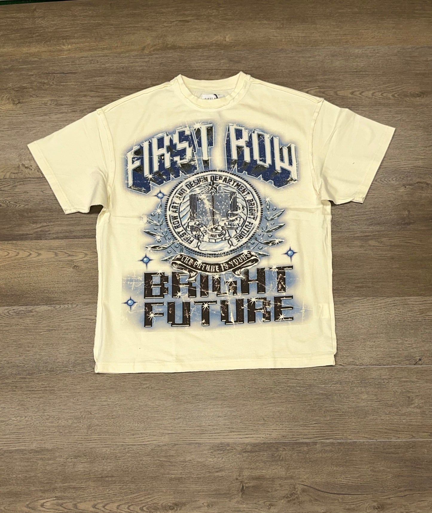 FR CREAM HEAVY WASHED GRAPHIC TEE W/STONE