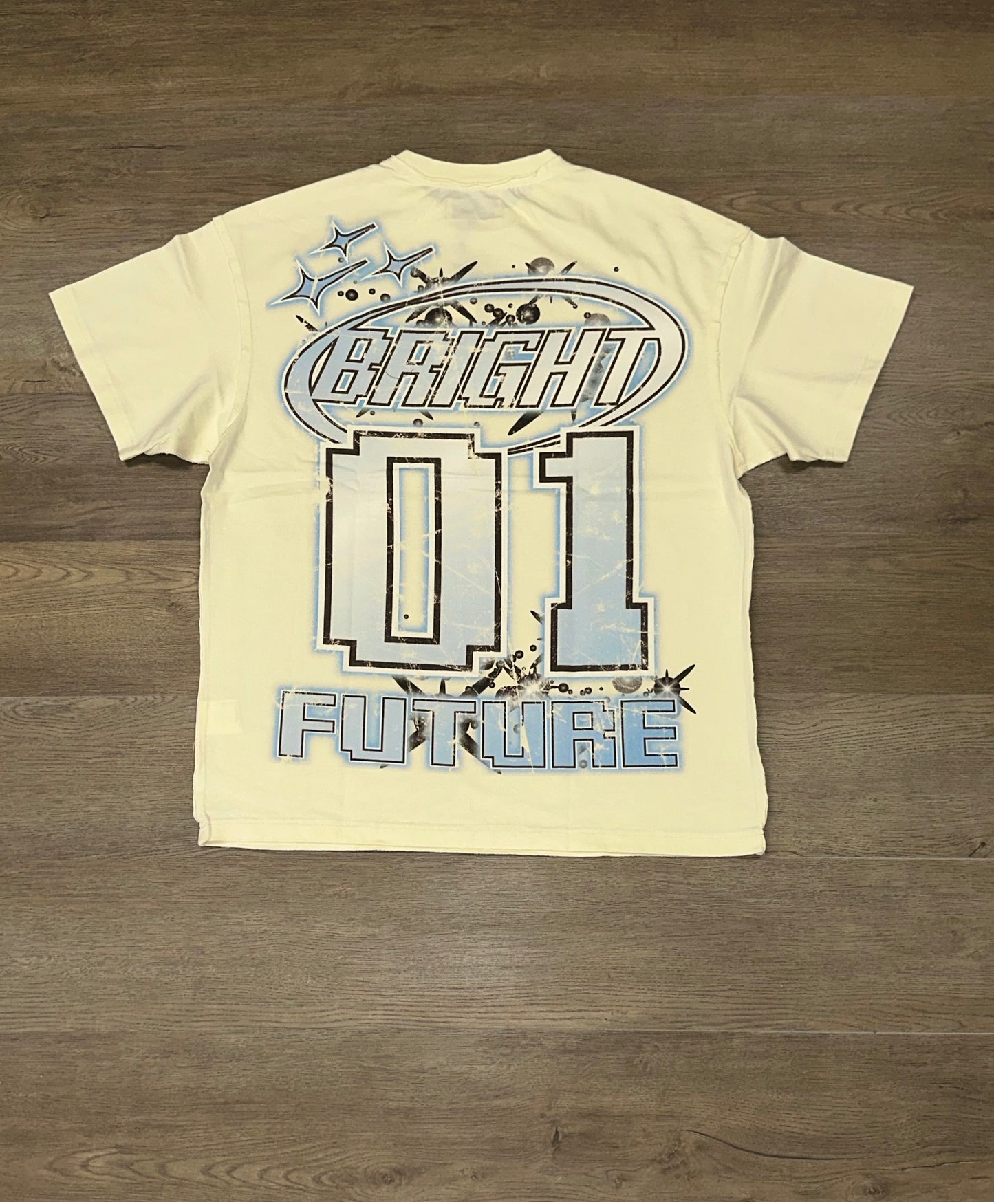 FR CREAM HEAVY WASHED GRAPHIC TEE W/STONE