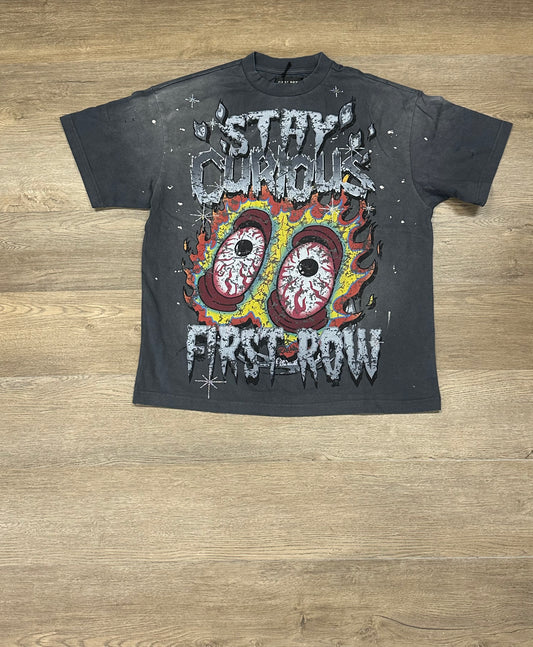 DK GREY FR HEAVY WASHED EYEBALL GRAPHIC TEE