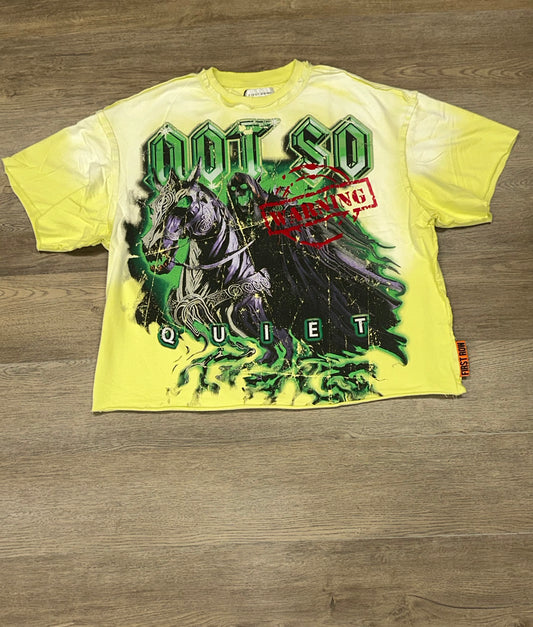 YELLOW FR HORSE CROPPED TEE