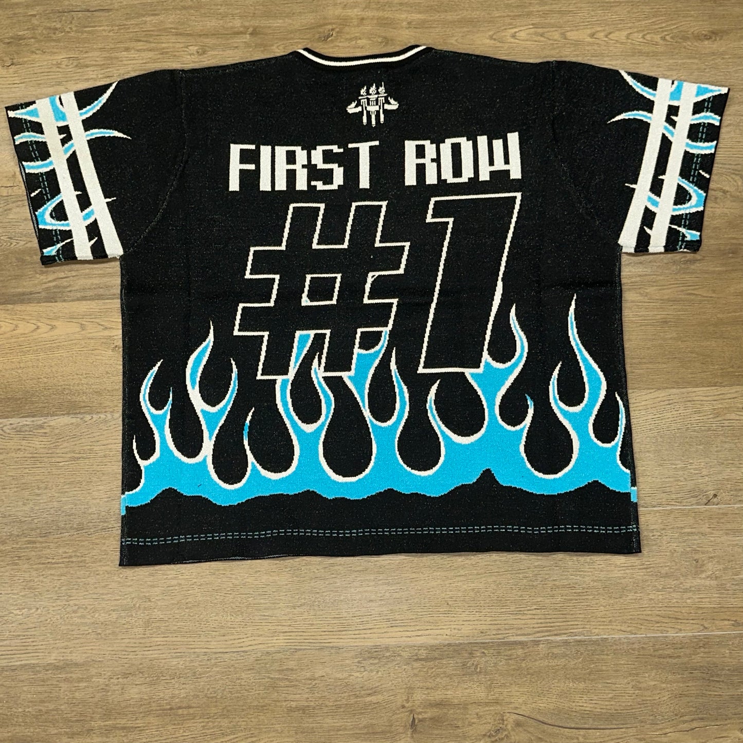 BLACK STADIUM SWEATER WITH BLUE FIRE POOL