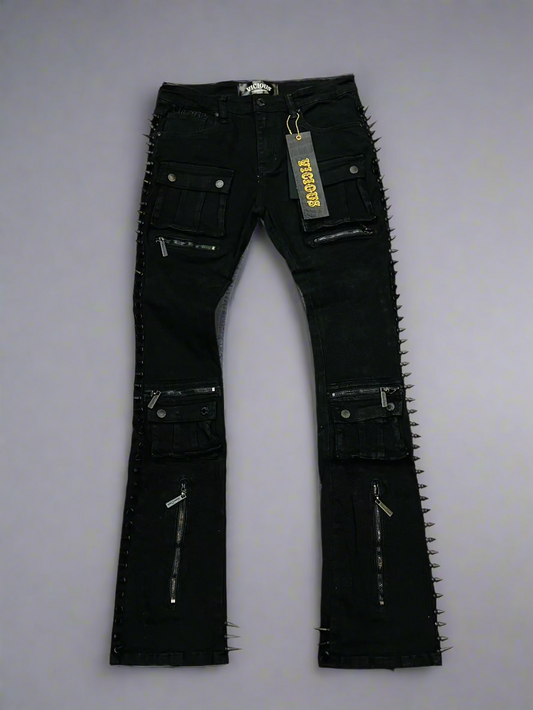 VICIOUS / BLACK FLARE DENIM