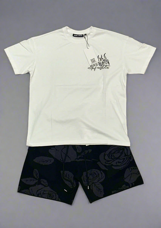 REBEL MINDS / WHITE & BLACK HUSTLER SHORT SET