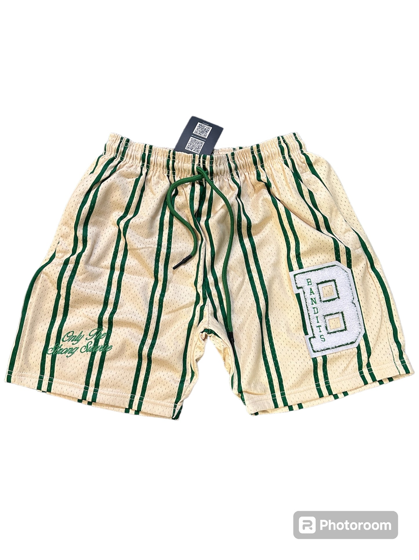 Bandits green stripes shorts f4