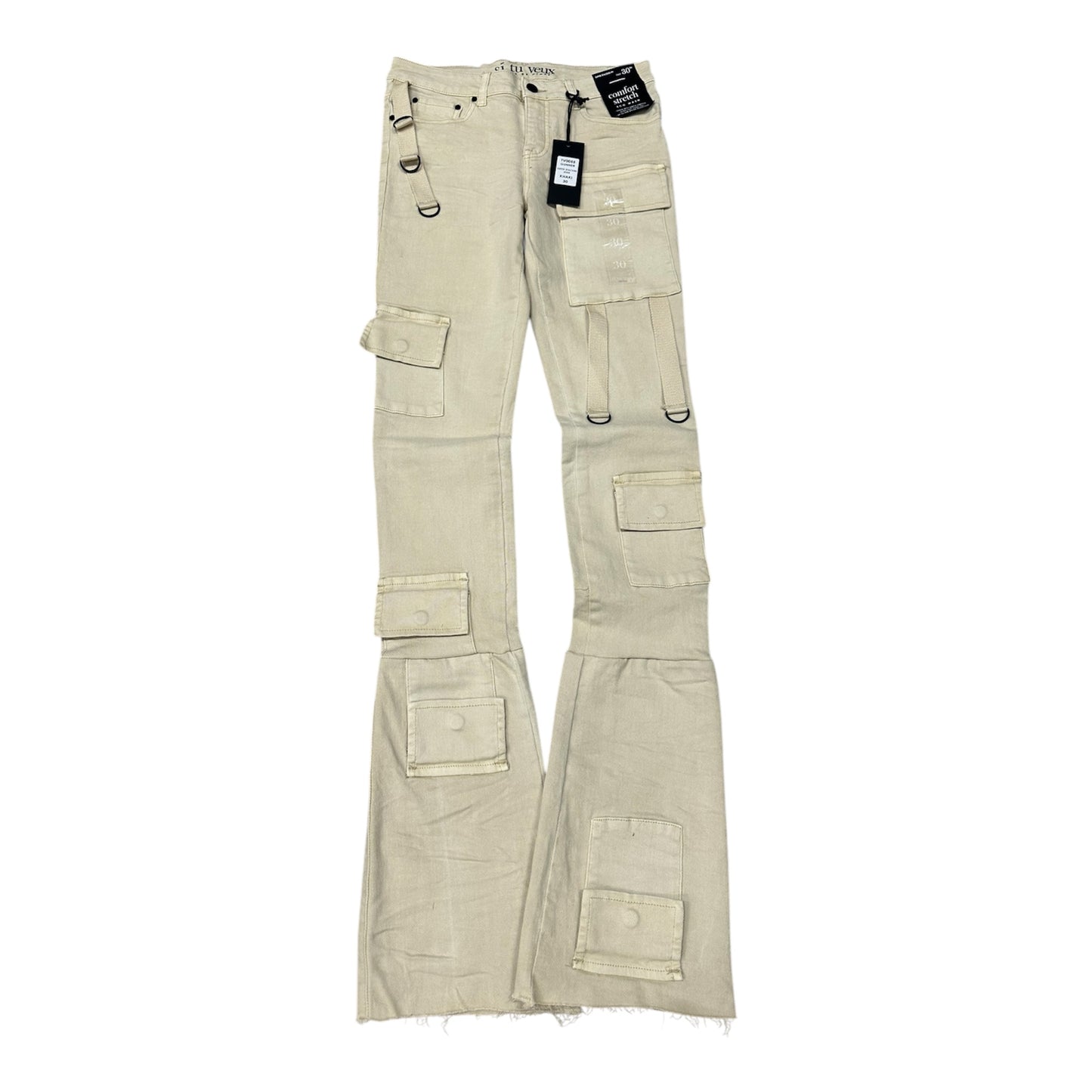 Si Tu Veux Stacked Khaki Jeans