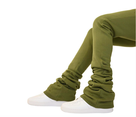 DB0023 Forest Green Super Stacked Joggers