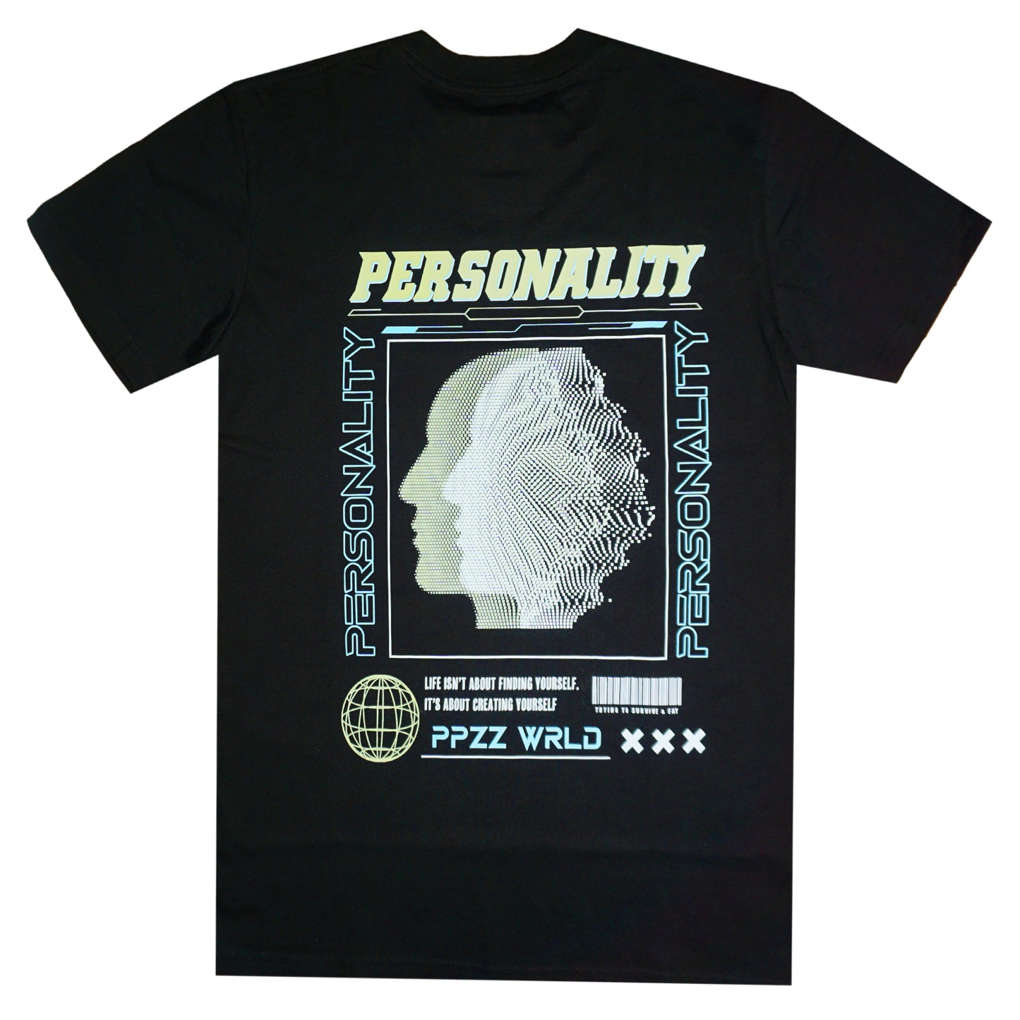 Double Personality Tee (Blk/Sage/Blu)/D7