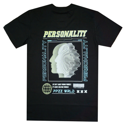 Double Personality Tee (Blk/Sage/Blu)/D7