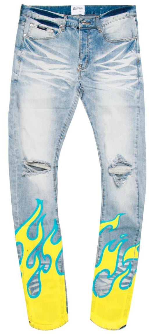Hot Rod Jeans (Blue/Yellow) /C3
