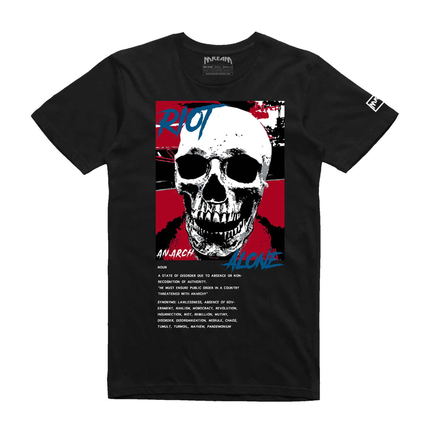 Riot Alone Red/Blue Tee (Black) /D7