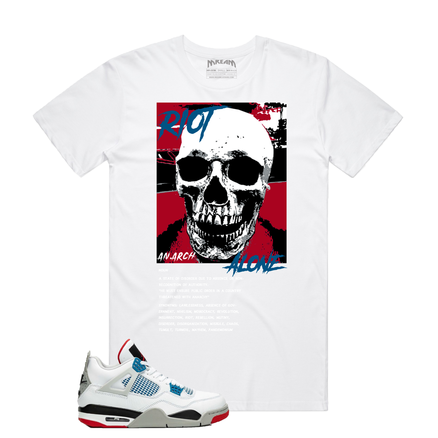 Riot Alone Red/Blue Tee (White) D11