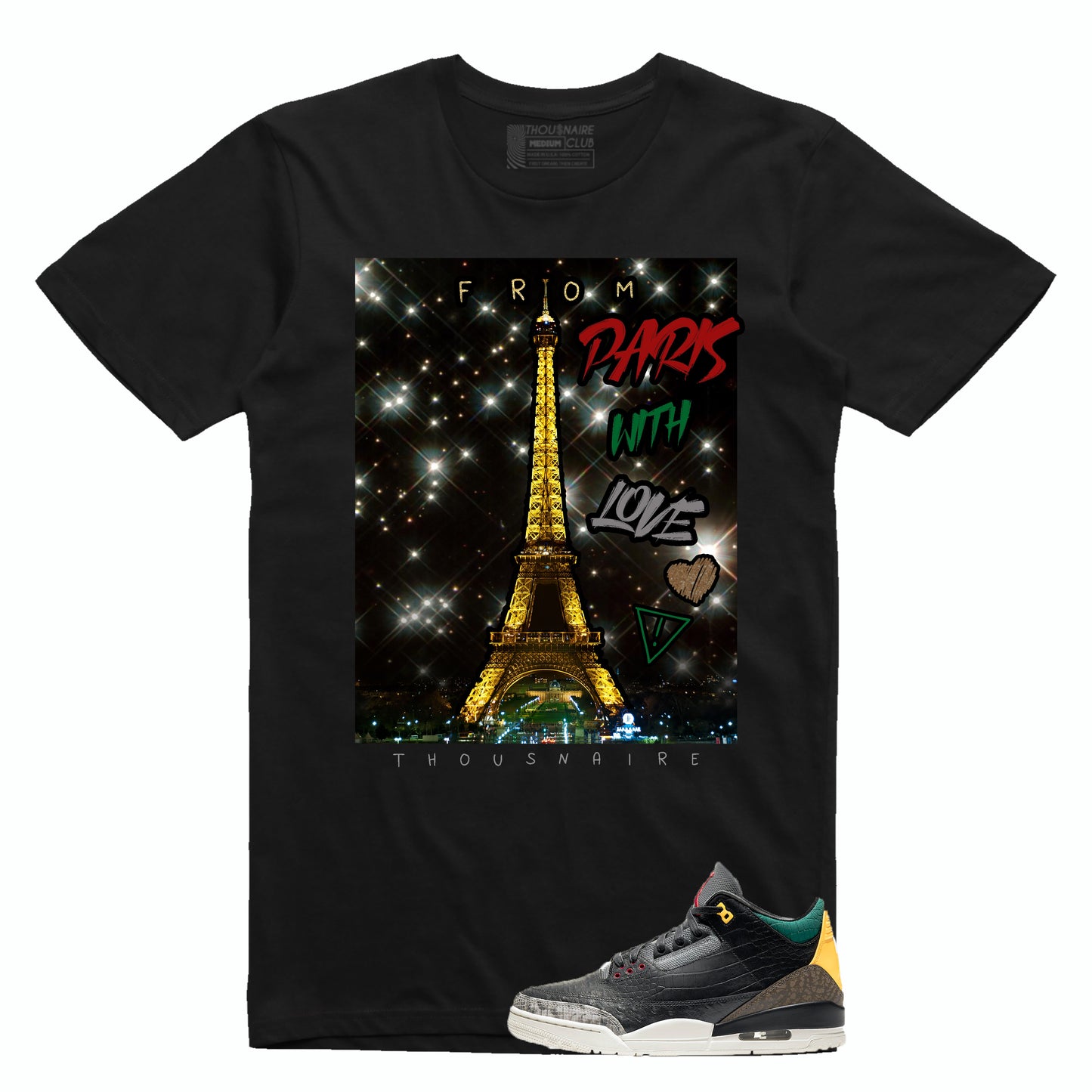 Paris With Love Tee (Blk/Grn/Red/Yllw)