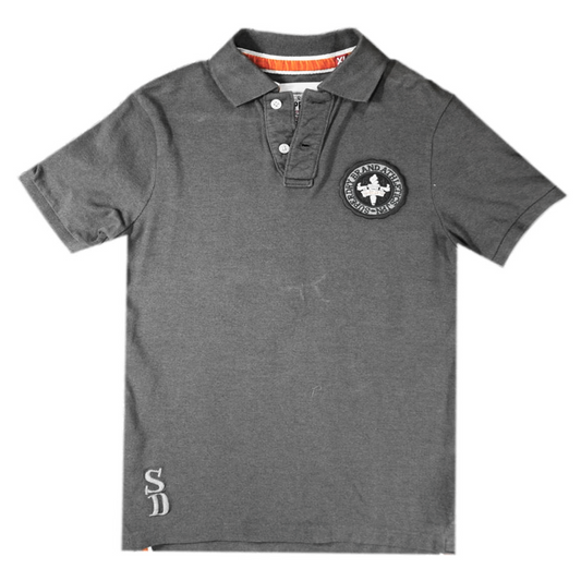 Super Dry- Collar T-Shirt (Grey)