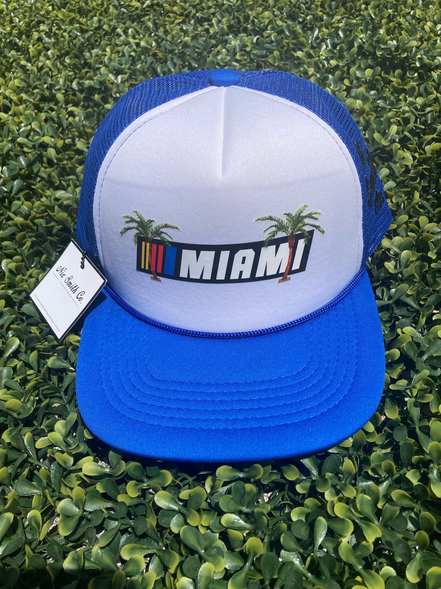 Miami Palm Trucker Hat (Royal/Wte)