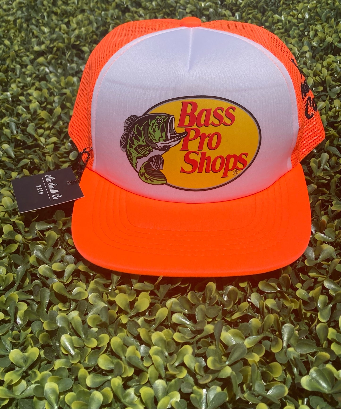 Bass Pro Trucker Hat (Neon Org/Wte)