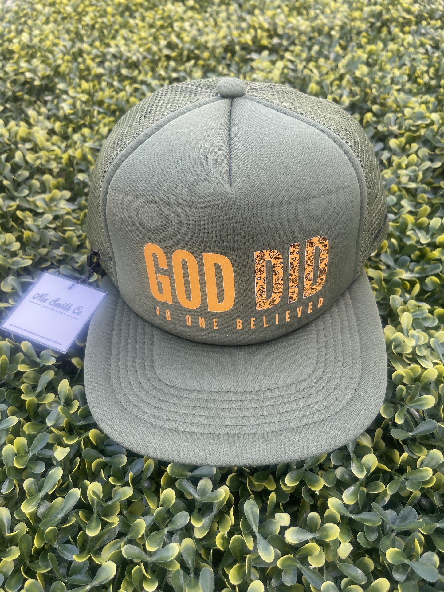 God Did Trucker Hat (Olive/Gold)