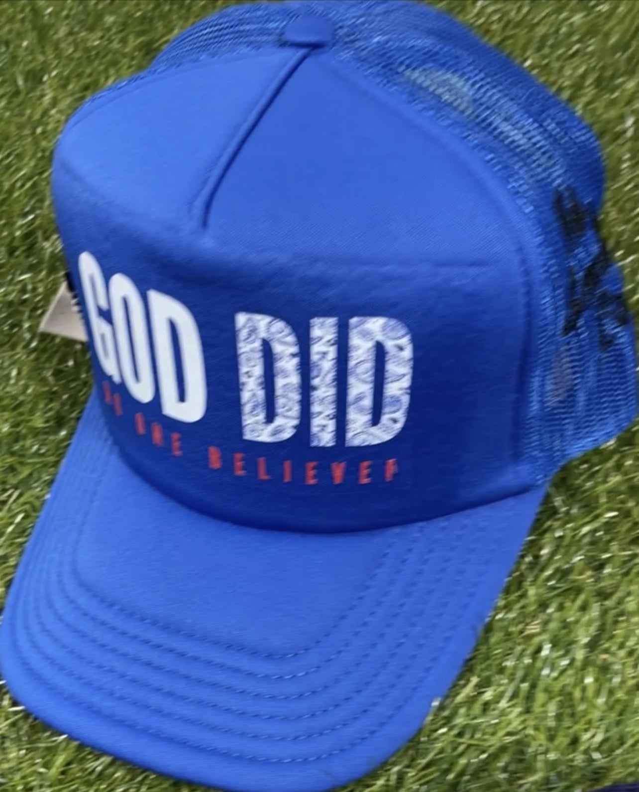 God Did Trucker Hat (Royal/Wte/Red)