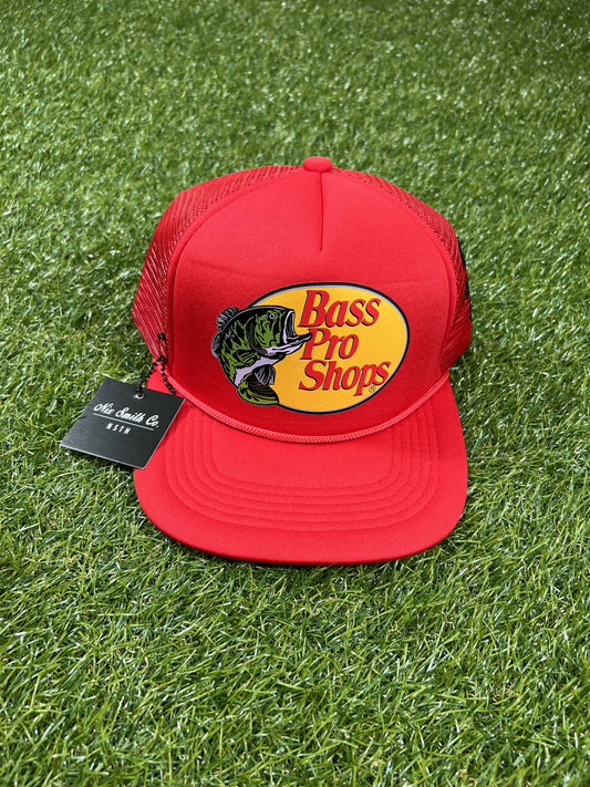 Bass Pro Trucker Hat (Red/Red)